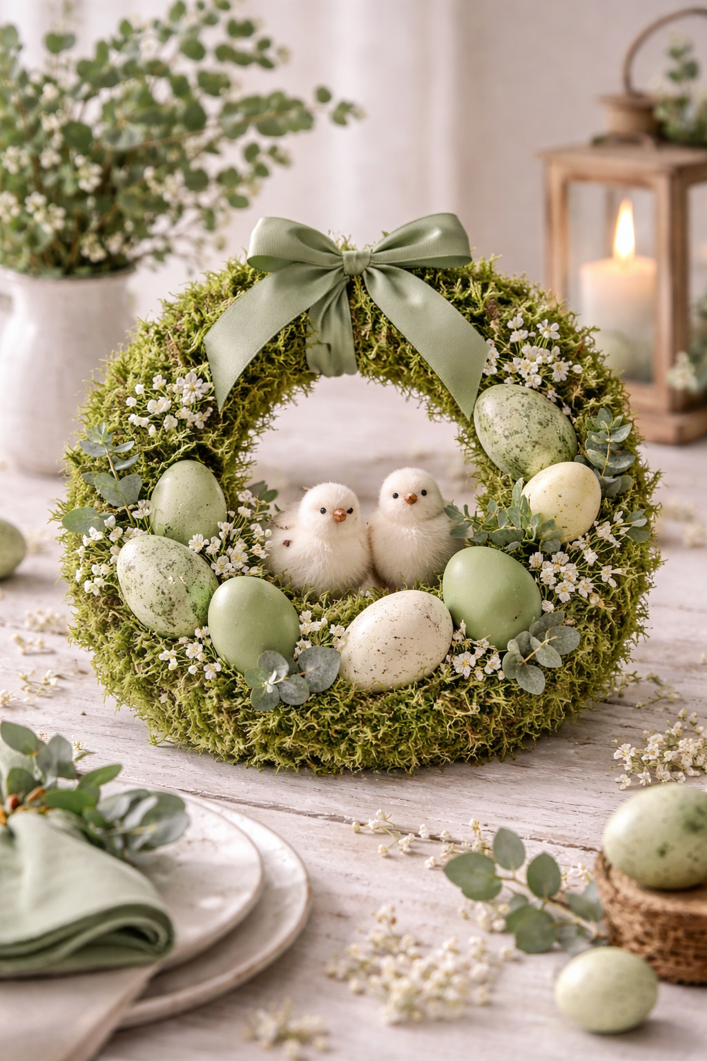 Ideias Diferentes de Decora&ccedil;&atilde;o para a P&aacute;scoa em Tons Verdes: Eleg&acirc;ncia Natural ideias diferentes de decoracao para a pascoa em tons verdes 6