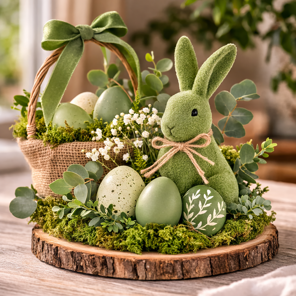 Ideias Diferentes de Decora&ccedil;&atilde;o para a P&aacute;scoa em Tons Verdes: Eleg&acirc;ncia Natural ideias diferentes de decoracao para a pascoa em tons verdes