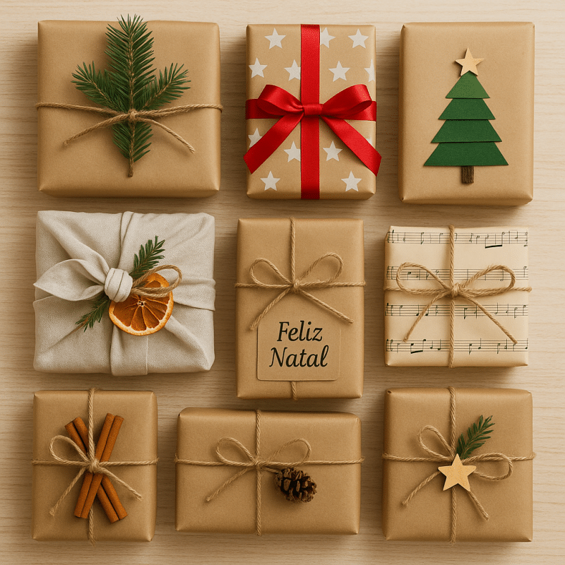 ideias diferentes e criativas para embrulhar os seus presentes de natal 2