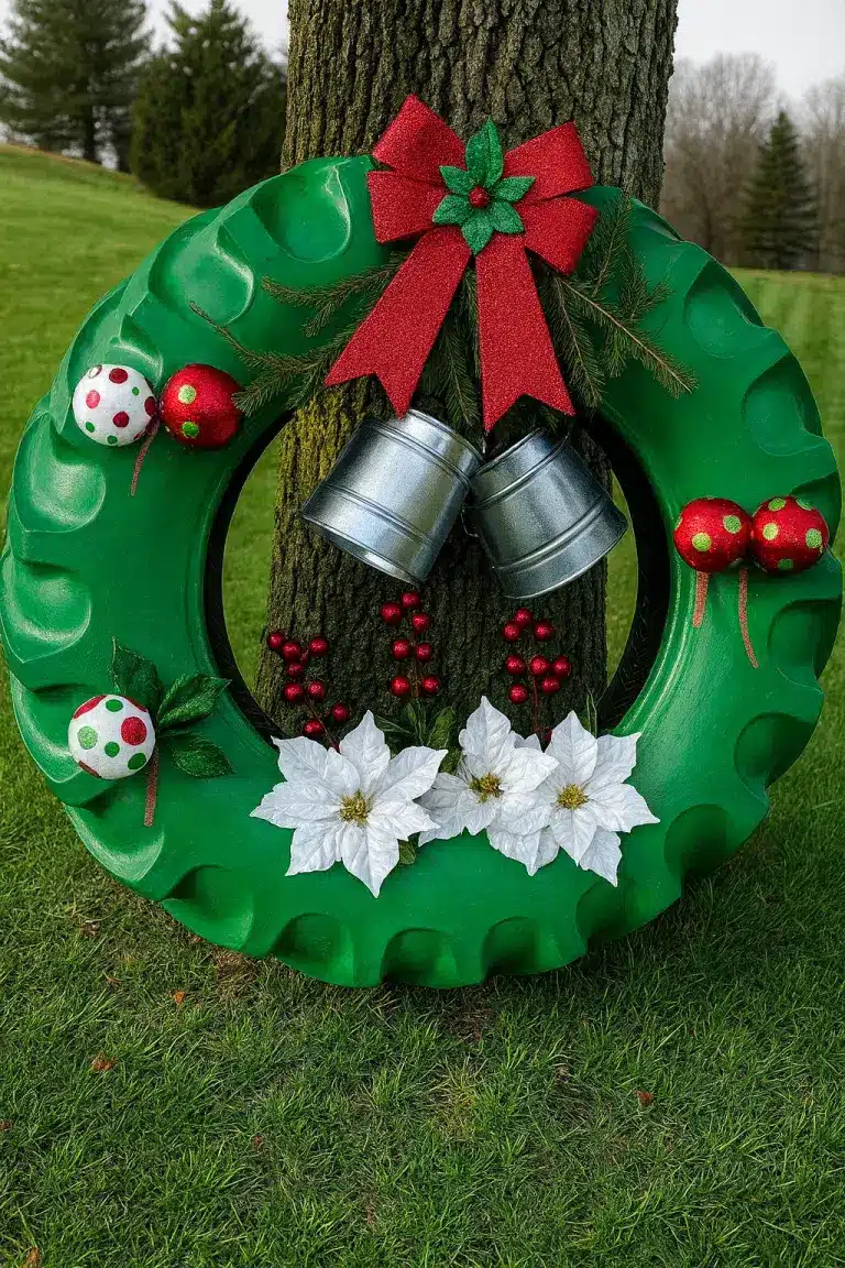 ideias faceis e baratas para decoracao de natal no quintal 1