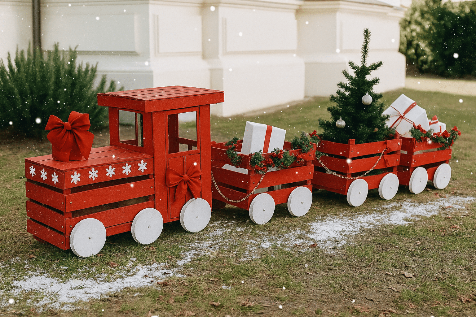 ideias faceis e baratas para decoracao de natal no quintal 4