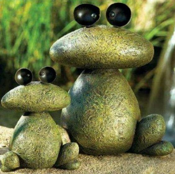 ideias incriveis de pedras em forma de animais para decorar o jardim 4