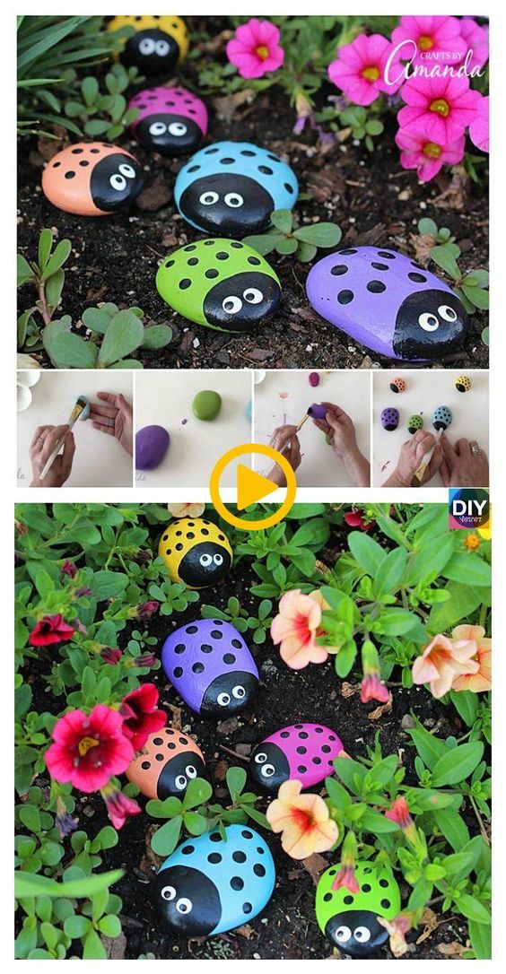 ideias incriveis de pedras em forma de animais para decorar o jardim 8