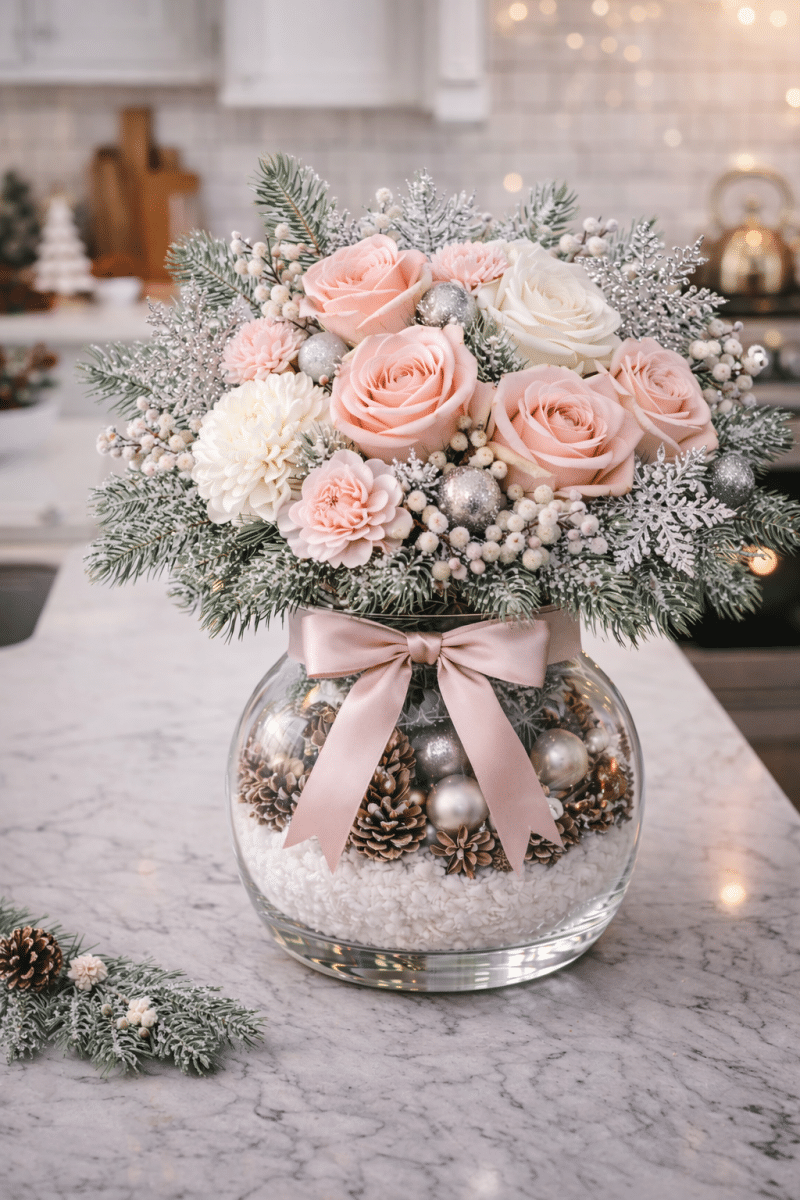 ideias lindas de arranjos de flores com vaso de vidro 1