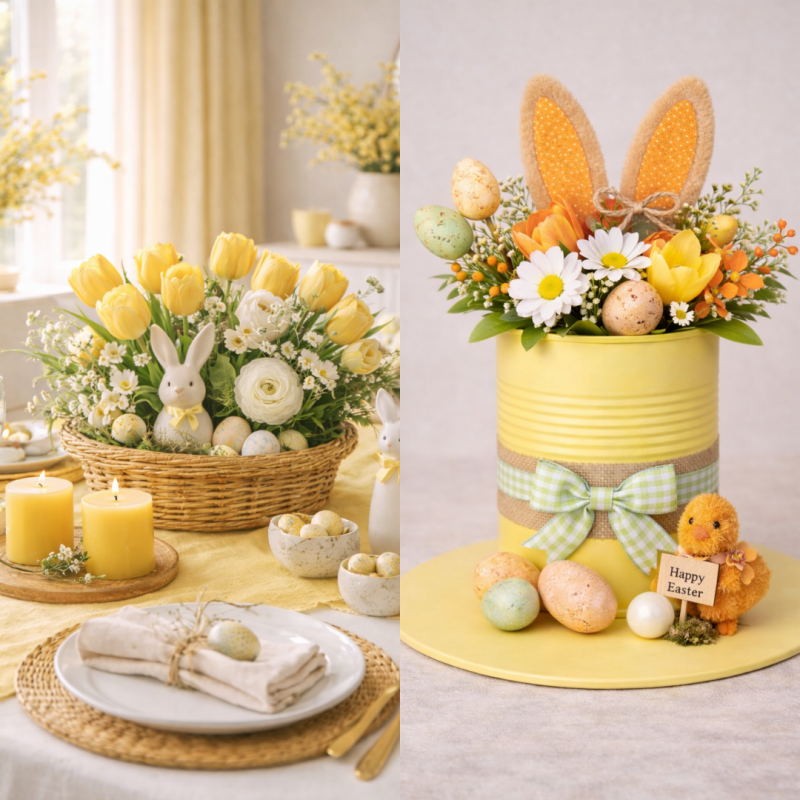 Ideias lindas de decoração de Páscoa amarela: luz, calor e renovação dentro de casa ideias lindas de decoracao de pascoa amarela 7