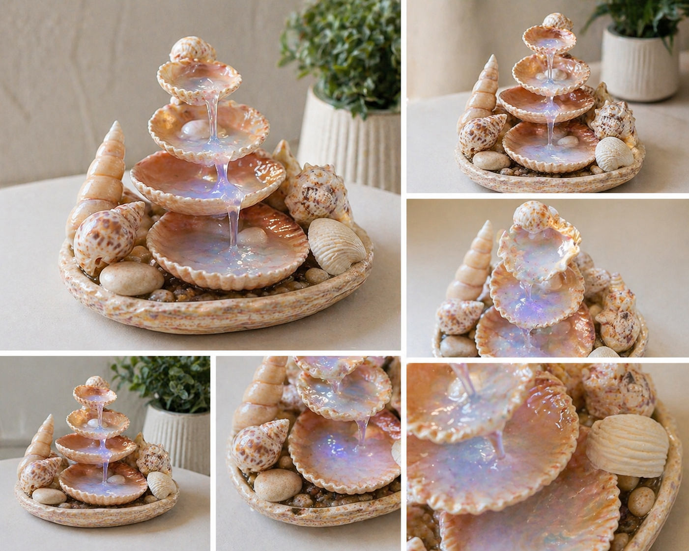 Ideias Lindas de Fontes Feitas com Conchas do Mar e Silicone: Decora&ccedil;&atilde;o Artesanal com Alma de Praia ideias lindas de fontes feitas com conchas do mar e silicone 1