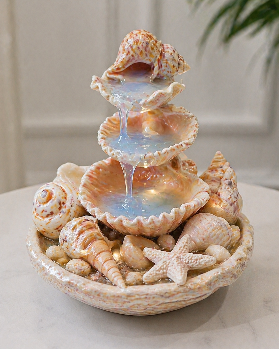 Ideias Lindas de Fontes Feitas com Conchas do Mar e Silicone: Decora&ccedil;&atilde;o Artesanal com Alma de Praia ideias lindas de fontes feitas com conchas do mar e silicone 2