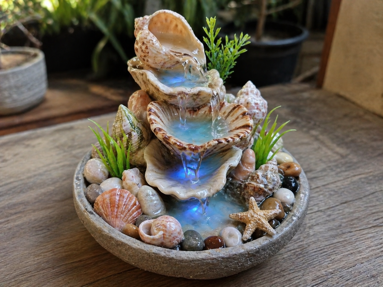 Ideias Lindas de Fontes Feitas com Conchas do Mar e Silicone: Decora&ccedil;&atilde;o Artesanal com Alma de Praia ideias lindas de fontes feitas com conchas do mar e silicone 4