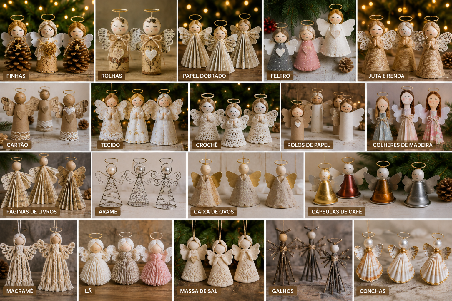 Ideias para Anjos de Natal com Materiais Diferentes ideias para anjos de natal com materiais diferentes 6