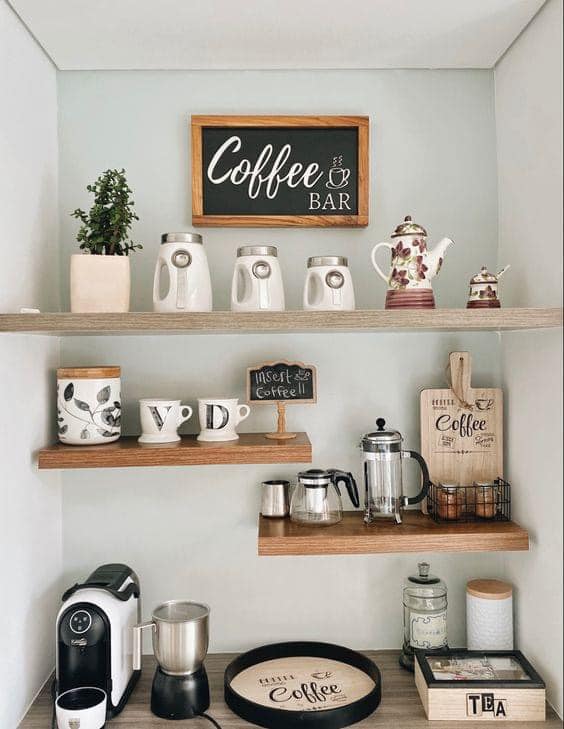 ideias para colocar um cantinho de cafe em casa 9