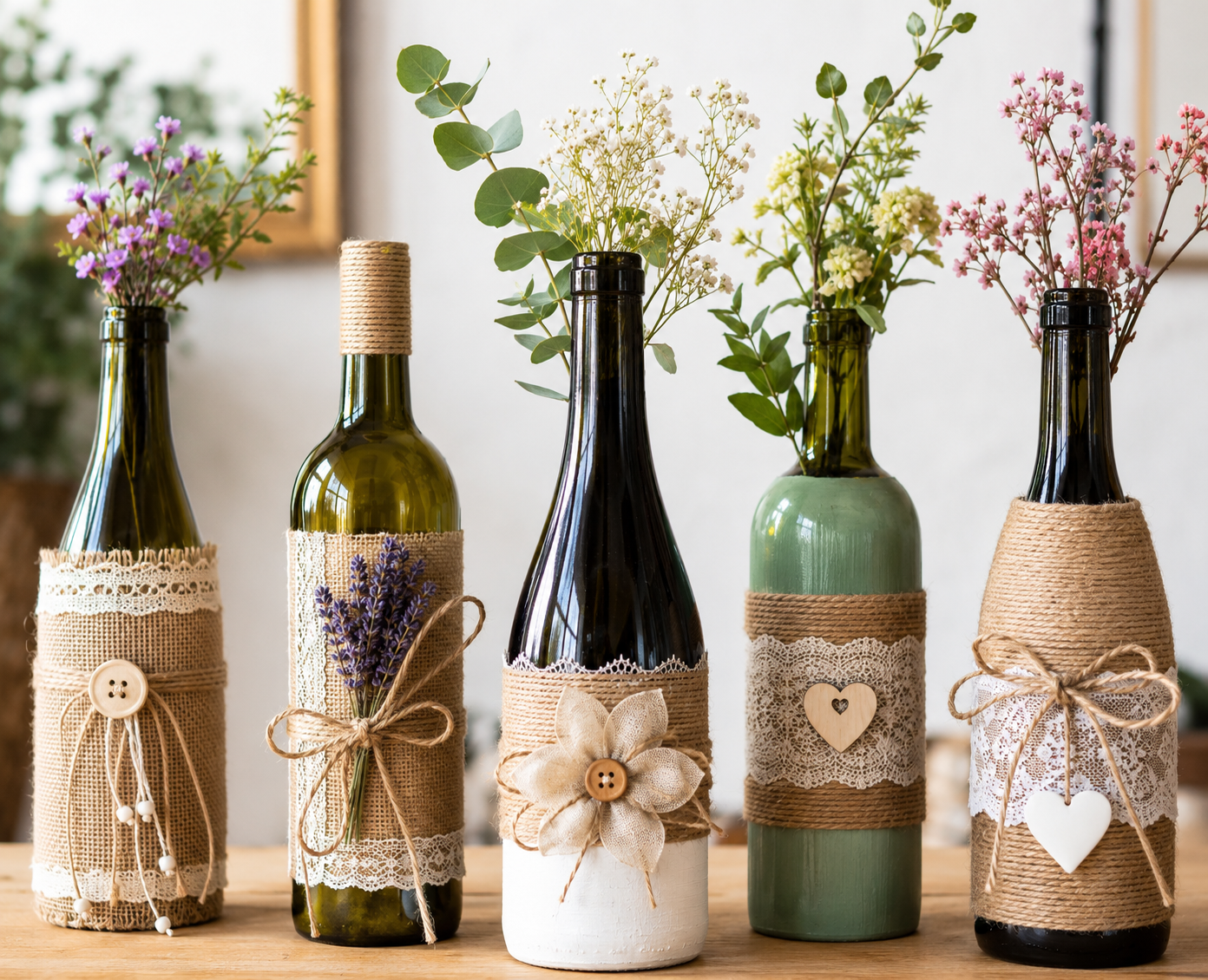 Ideias para Decorar Garrafas de Vinho : Inspira&ccedil;&otilde;es Criativas para Reutilizar com Estilo ideias para decorar garrafas de vinho 2