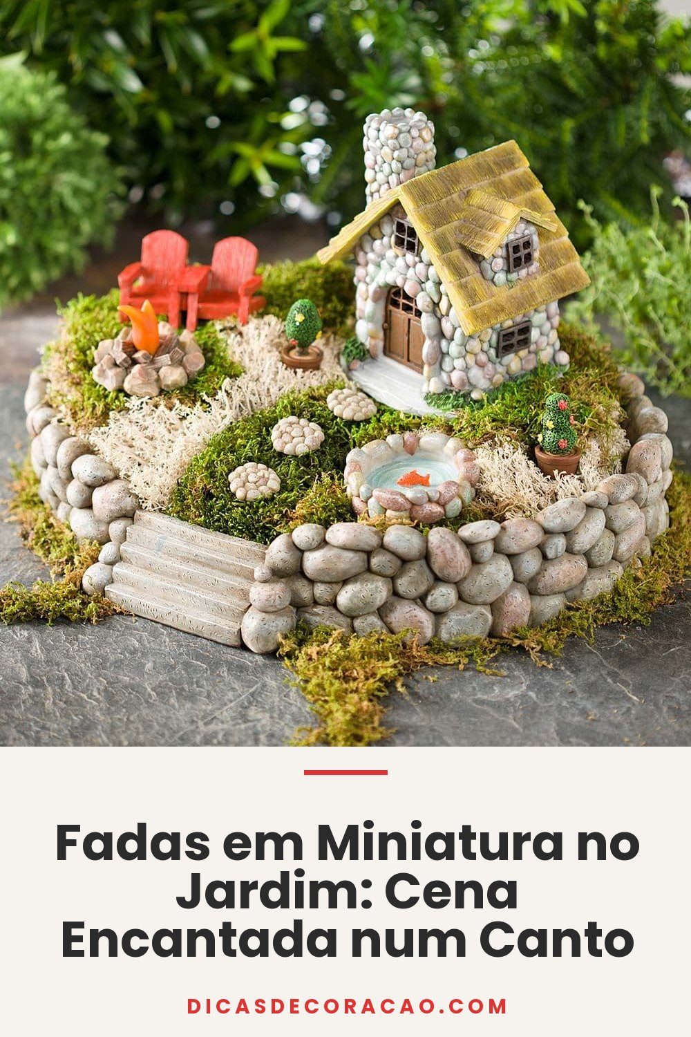 Fadas em Miniatura no Jardim: Cena Encantada num Canto