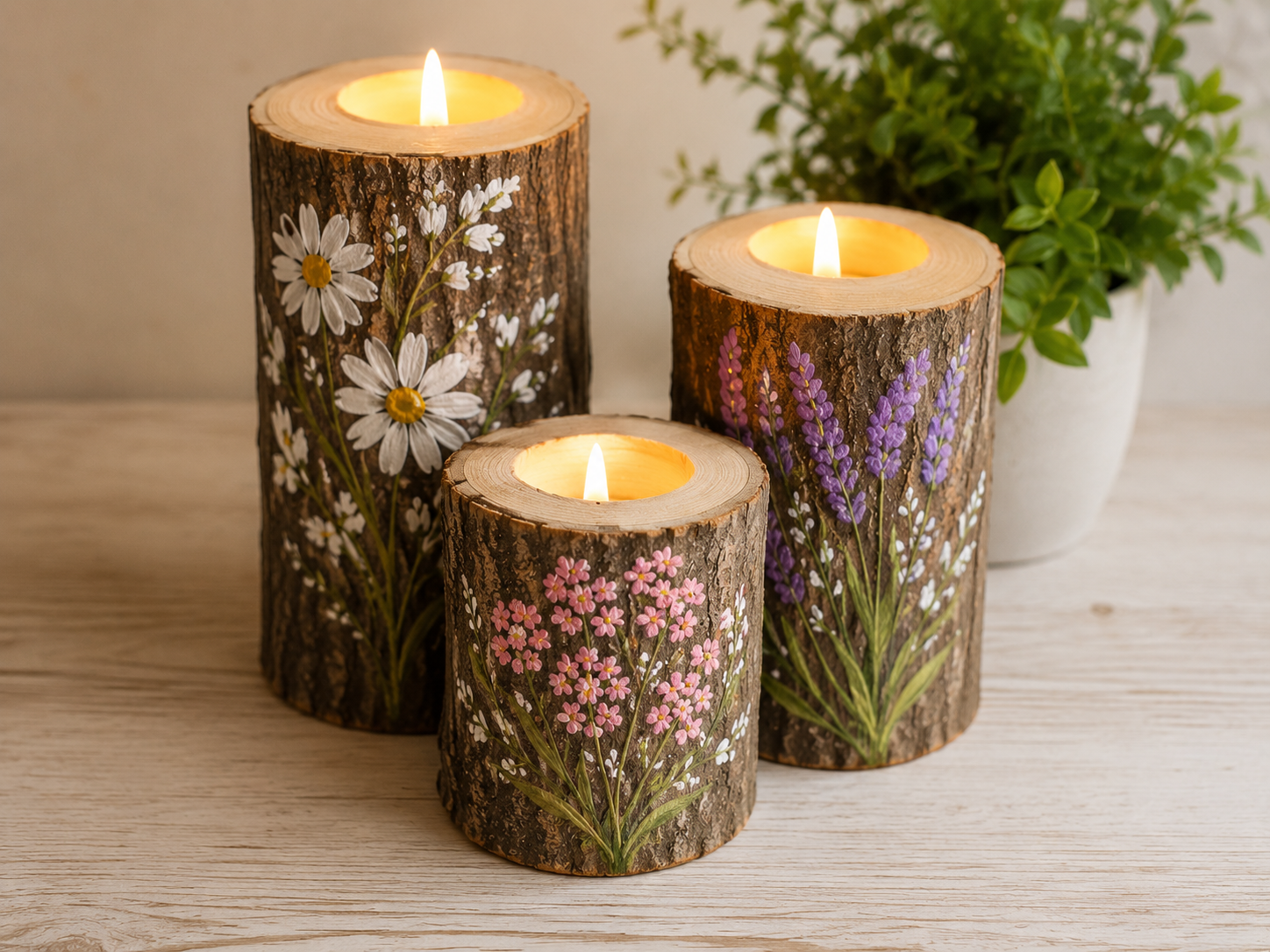 Ideias para Pintar Troncos de Madeira e Usar na Decora&ccedil;&atilde;o ideias para pintar troncos de madeira e usar na decoracao 1