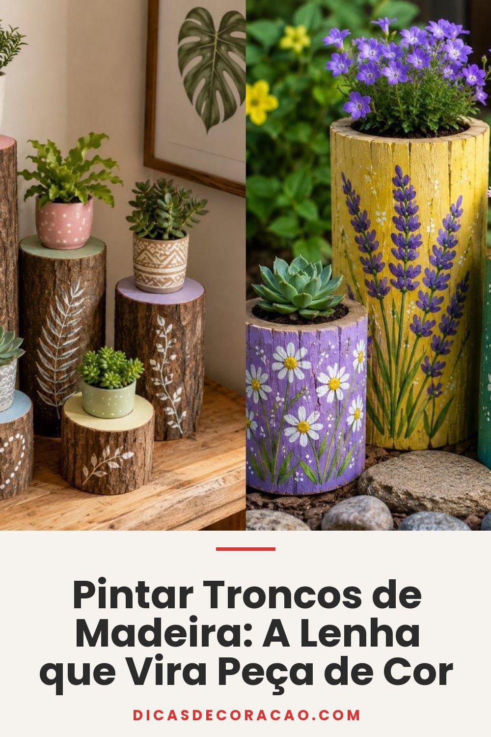 Pintar Troncos de Madeira: A Lenha que Vira Peça de Cor