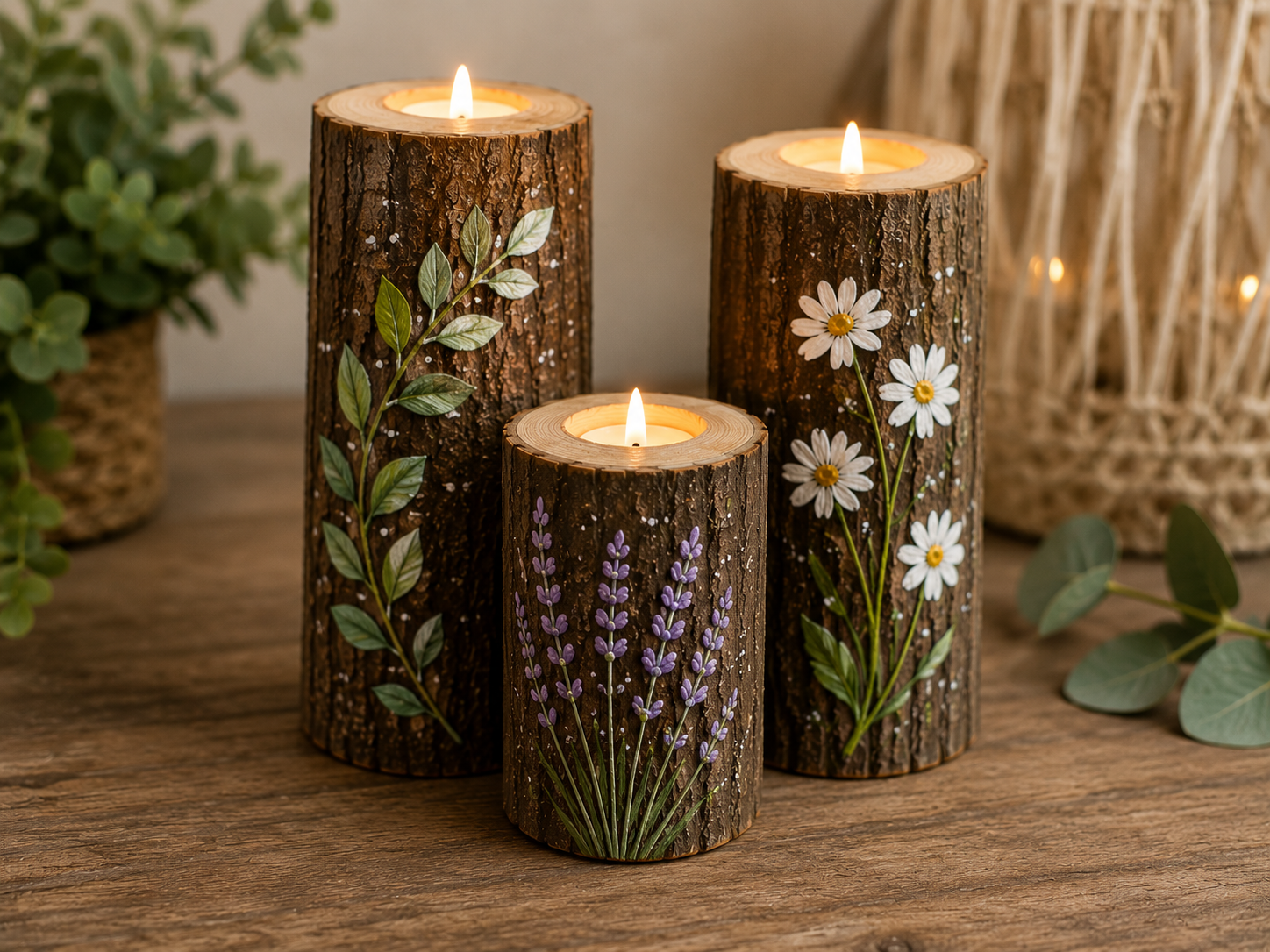 Ideias para Pintar Troncos de Madeira e Usar na Decora&ccedil;&atilde;o ideias para pintar troncos de madeira e usar na decoracao 3