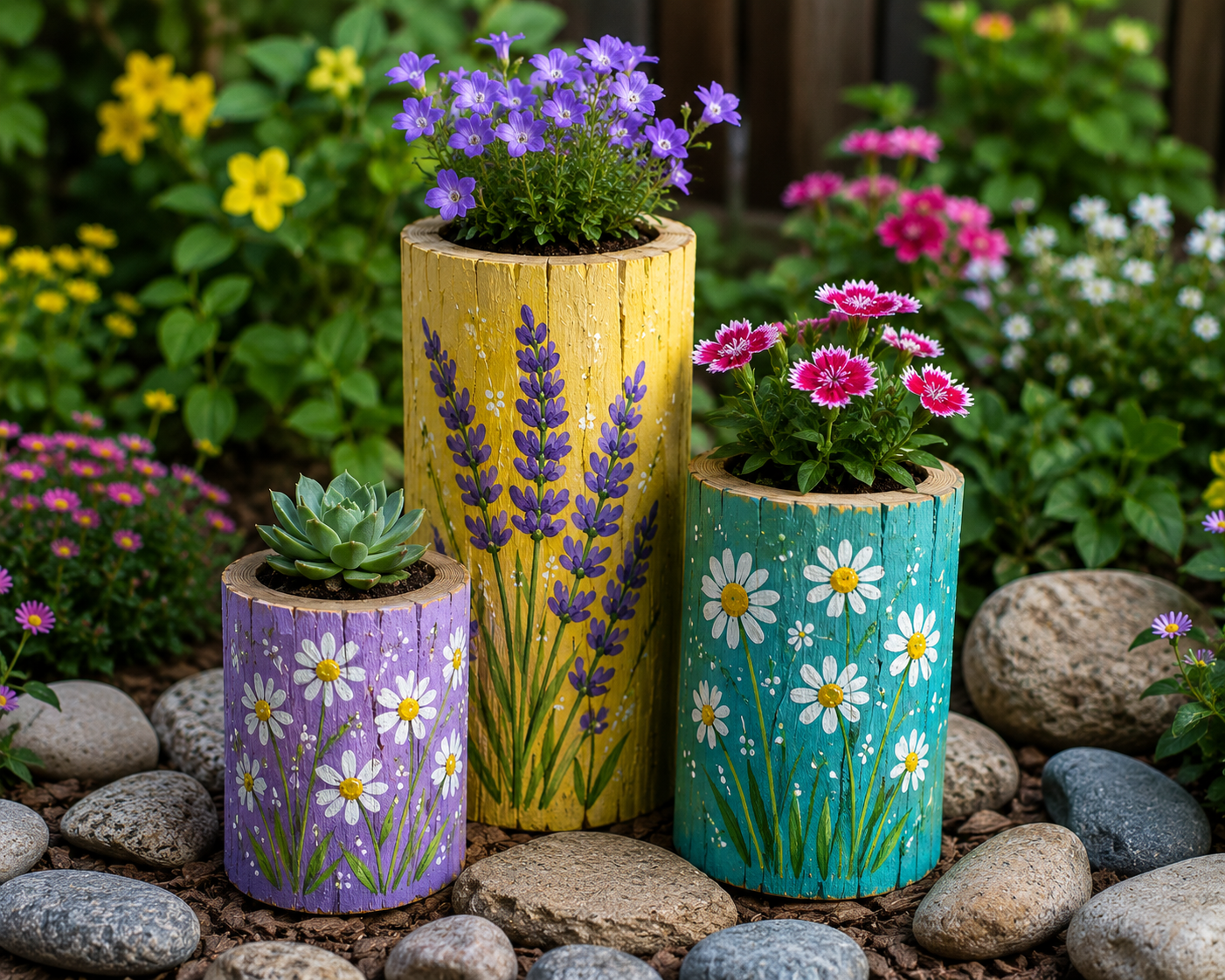 Ideias para Pintar Troncos de Madeira e Usar na Decora&ccedil;&atilde;o ideias para pintar troncos de madeira e usar na decoracao 7