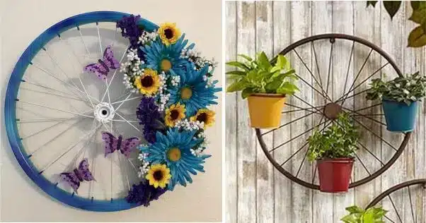 ideias para reutilizar rodas de bicicleta velha 3