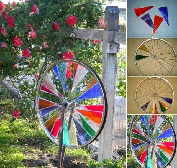 ideias para reutilizar rodas de bicicleta velha 4