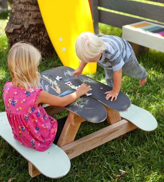 ideias usar skates antigos na decoracao infantil