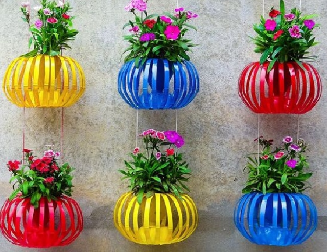 jardim vertical com garrafa pet 3