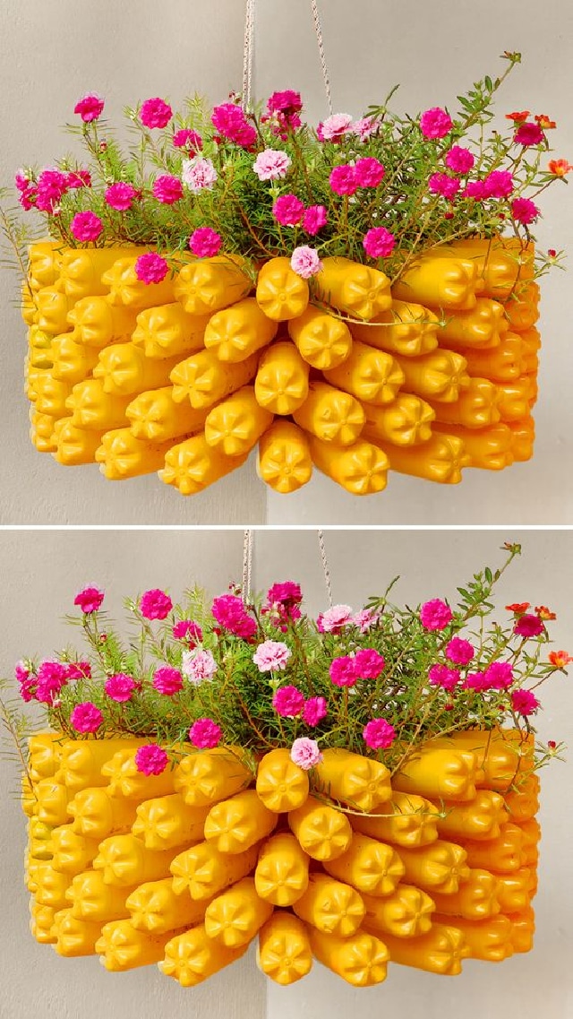 jardim vertical com garrafa pet 4
