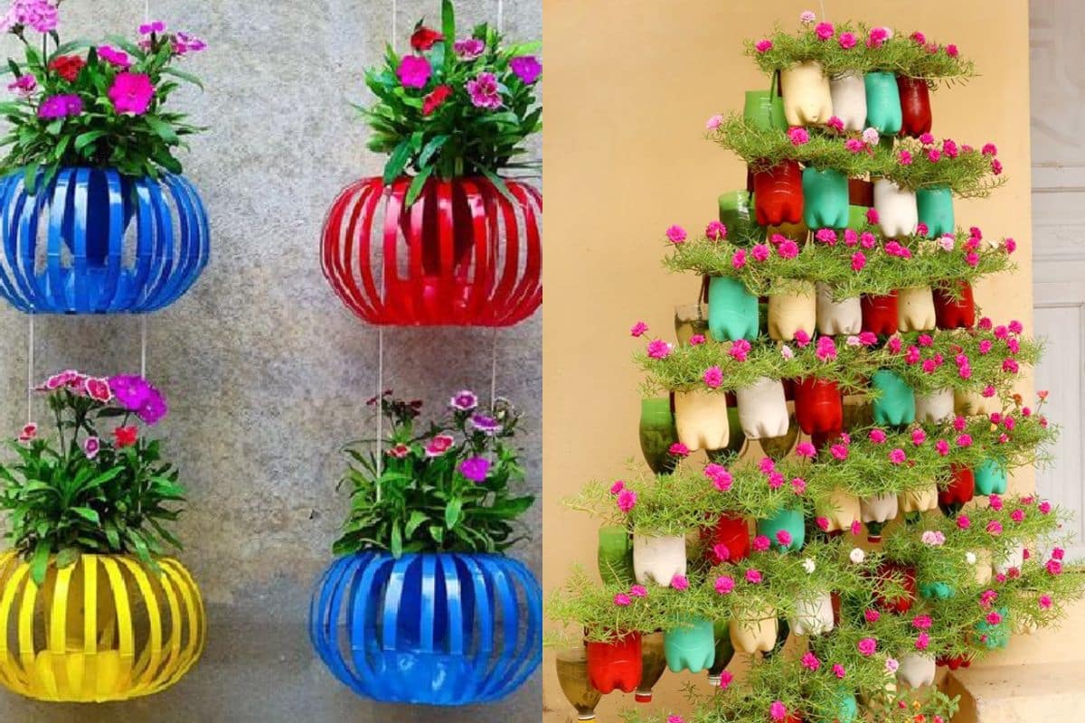 jardim vertical com garrafa pet 5