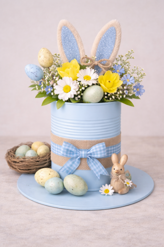 latas decoradas em forma de chapeu para a pascoa 5 scaled