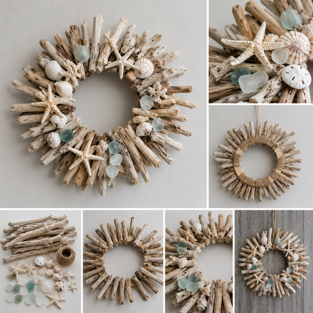 Lindas Guirlandas Feitas com Troncos de &Aacute;rvores e Motivos Marinhos: Ideias R&uacute;sticas para Decorar com Alma de Praia lindas guirlandas feitas com troncos de arvores e motivos marinhos 1