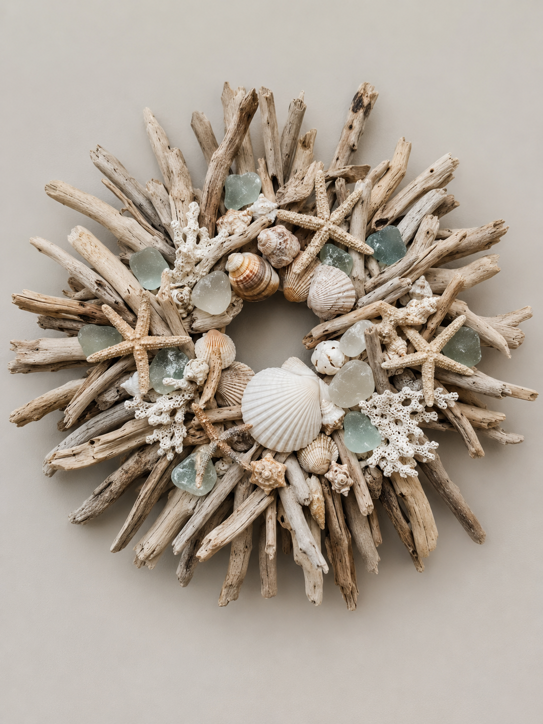 Lindas Guirlandas Feitas com Troncos de &Aacute;rvores e Motivos Marinhos: Ideias R&uacute;sticas para Decorar com Alma de Praia lindas guirlandas feitas com troncos de arvores e motivos marinhos 3