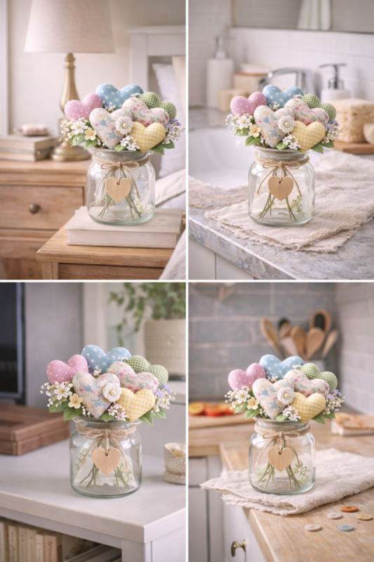 lindas ideias de arranjos com coracoes de tecido 1 scaled