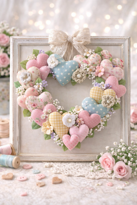 lindas ideias de arranjos com coracoes de tecido 6 scaled