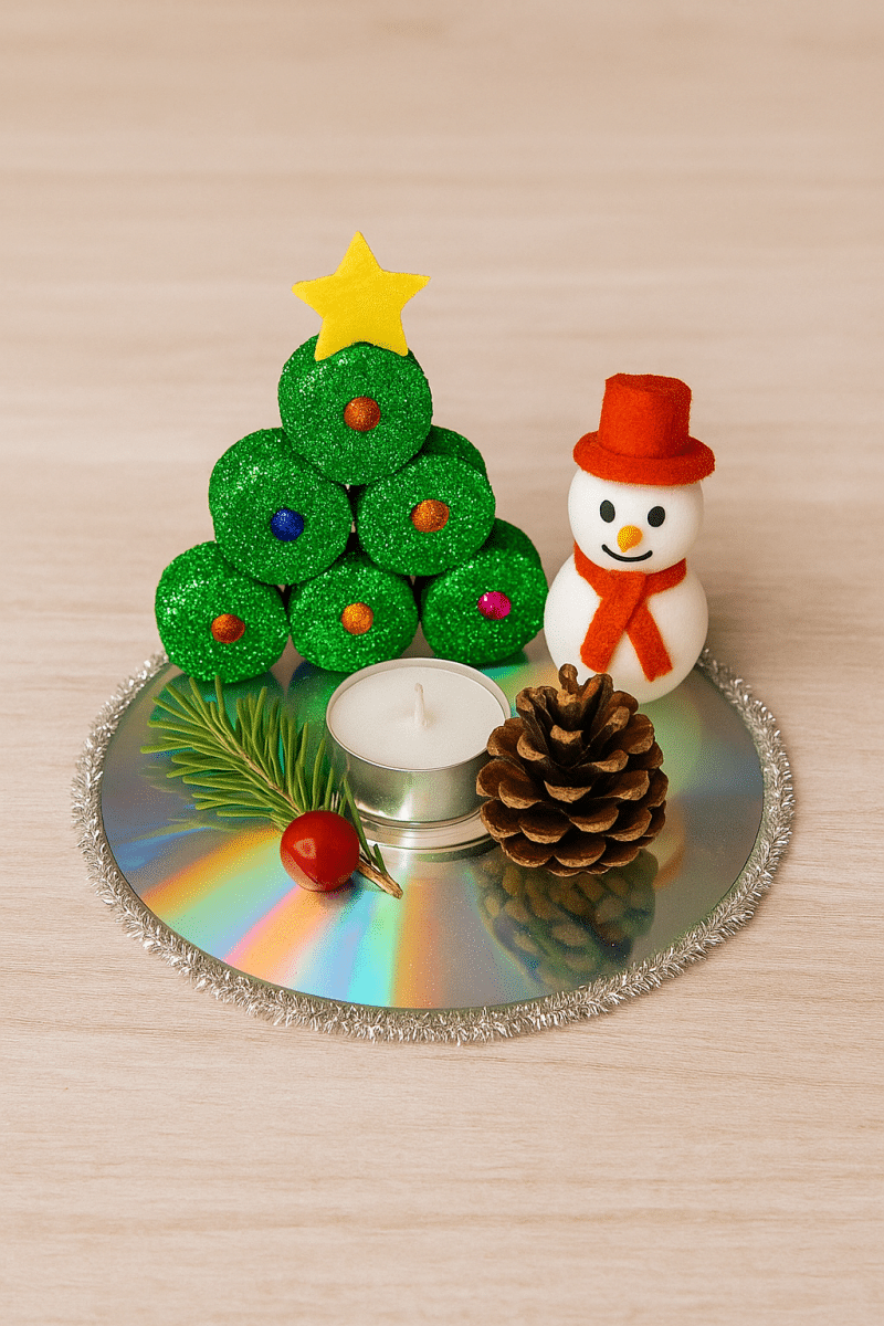 lindos arranjos natalinos com cds velhos