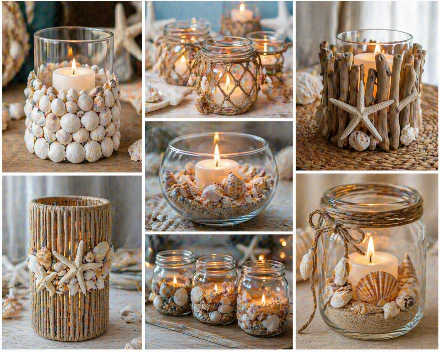 Lindos porta velas com conchas para sua casa com estilo lindos porta velas com conchas 5