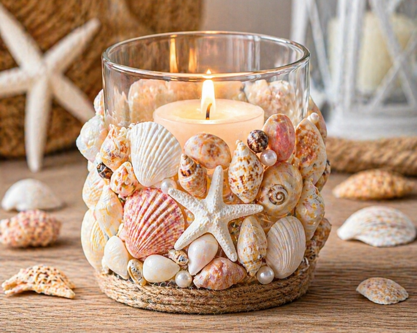 Lindos porta velas com conchas para sua casa com estilo lindos porta velas com conchas 6