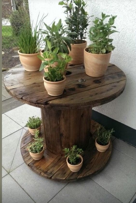 melhores ideias de mesas de carretel de madeira plantas