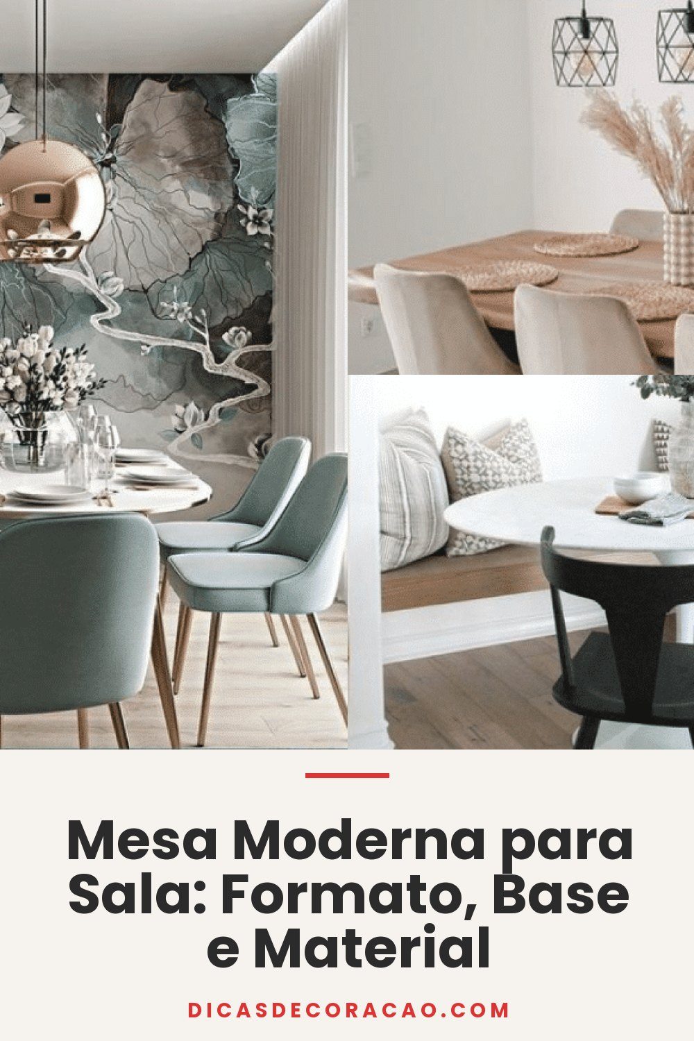 Mesa Moderna para Sala: Formato, Base e Material