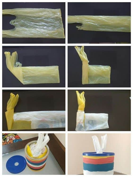opcoes criativas para guardar sacolas plasticas 7