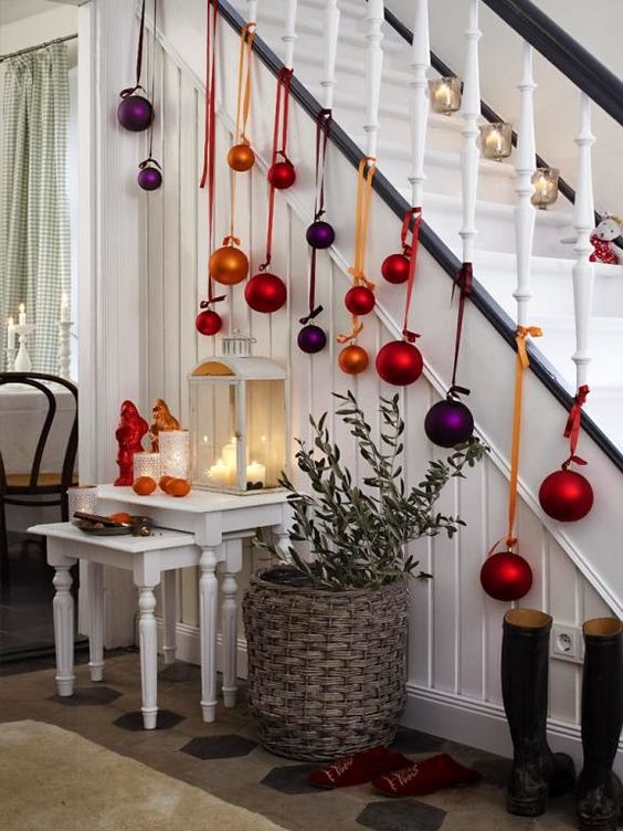 ornamentos natal decoracao escada