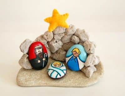 pedras decoradas pintadas natal presepio