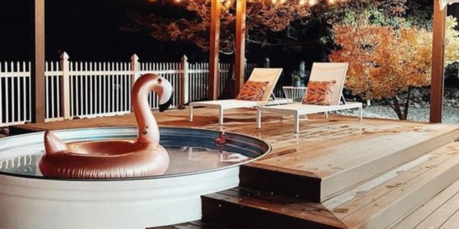 Ideias maravilhosas de piscinas feitas com tanque aço galvanizado piscinas feitas com tanque aco galvanizado 10