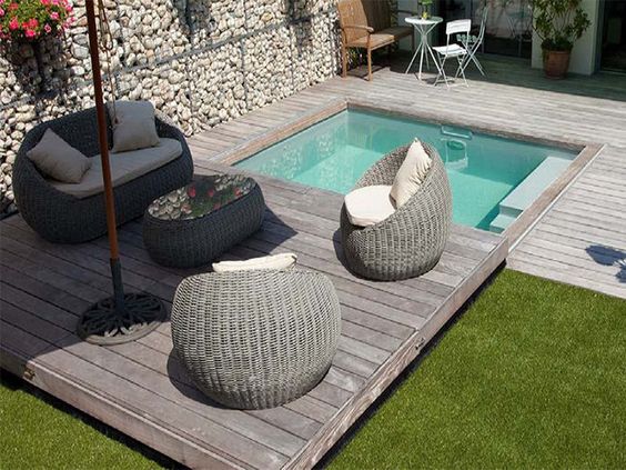 piscinas ideais para um patio pequeno