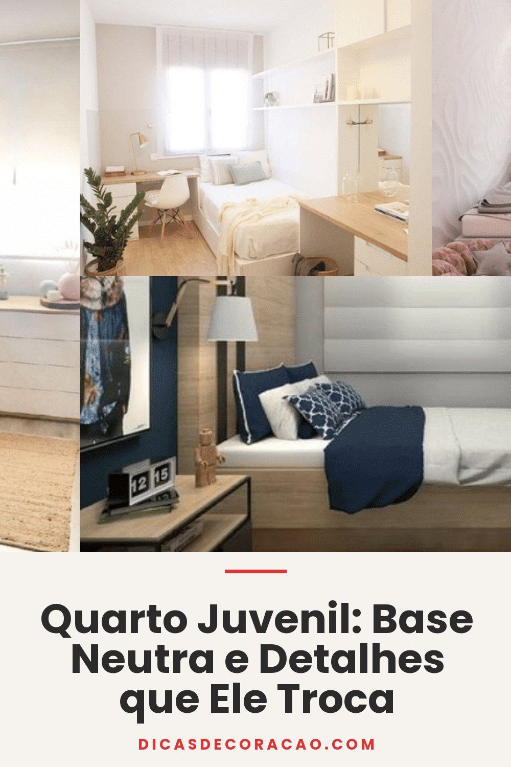 Quarto Juvenil: Base Neutra e Detalhes que Ele Troca