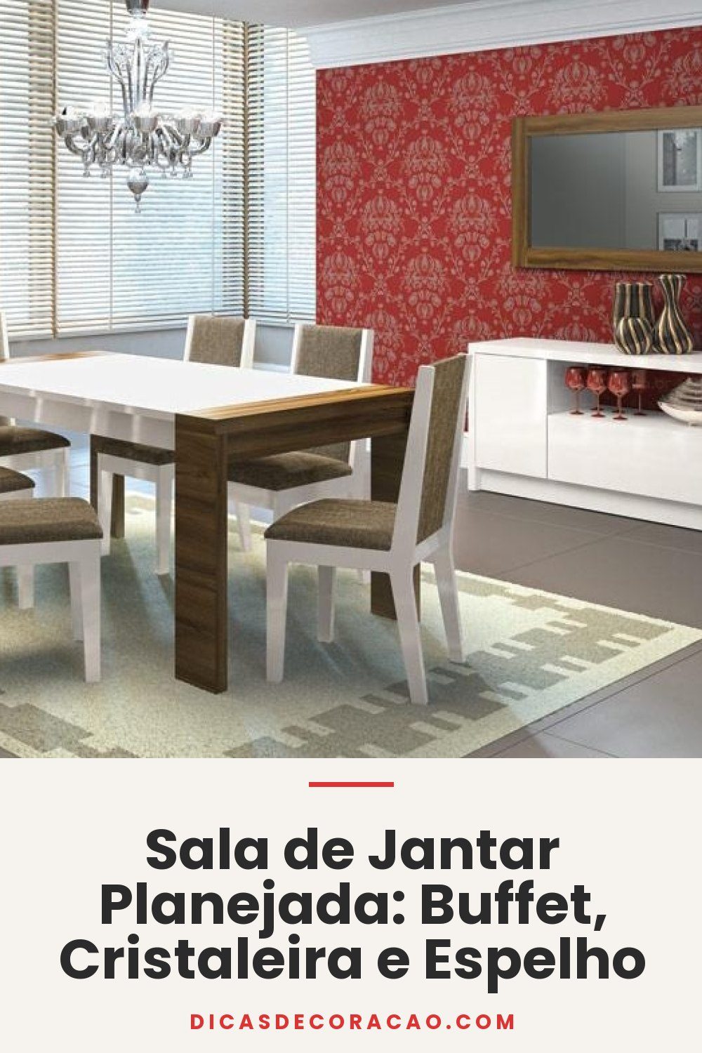 Sala de Jantar Planejada: Buffet, Cristaleira e Espelho
