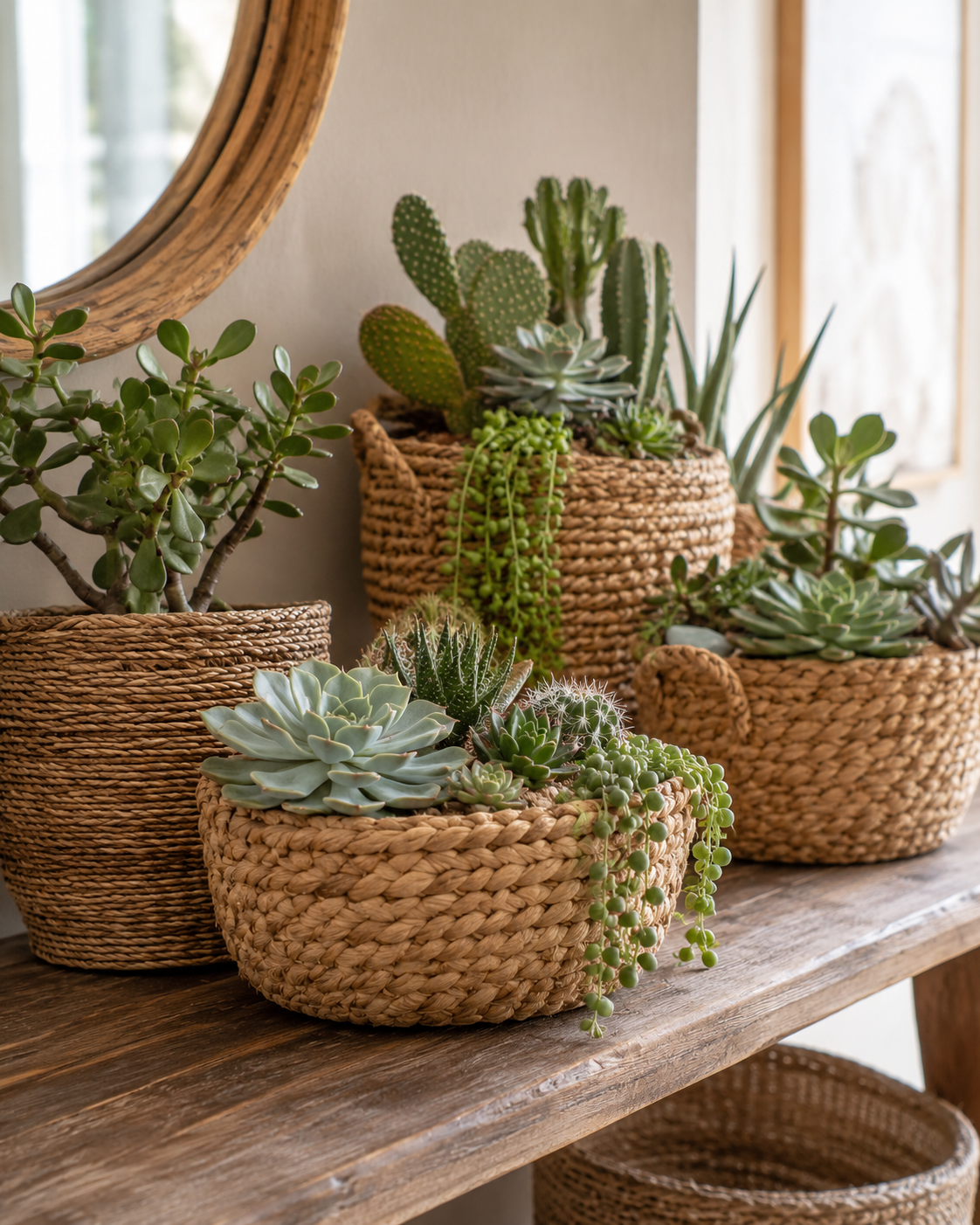 Suculentas plantadas em cestos para decorar sua casa suculentas plantadas em cestos para decorar sua casa 1