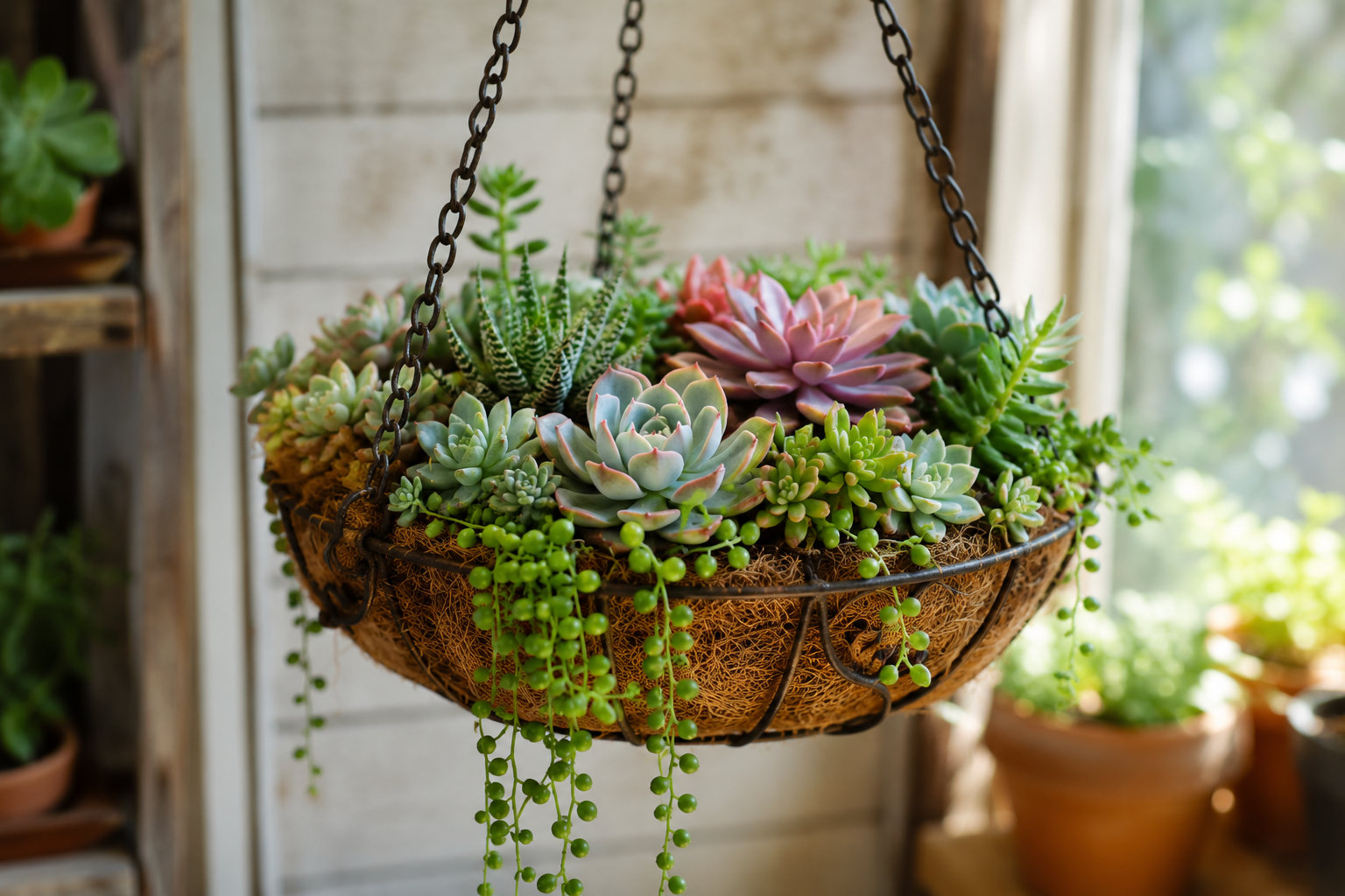Suculentas plantadas em cestos para decorar sua casa suculentas plantadas em cestos para decorar sua casa 3