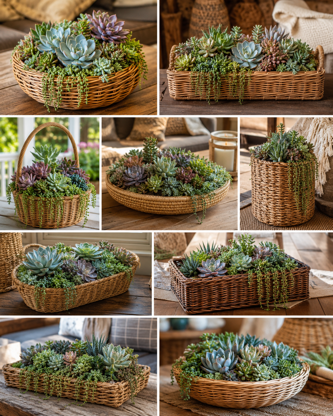 Suculentas plantadas em cestos para decorar sua casa suculentas plantadas em cestos para decorar sua casa 4