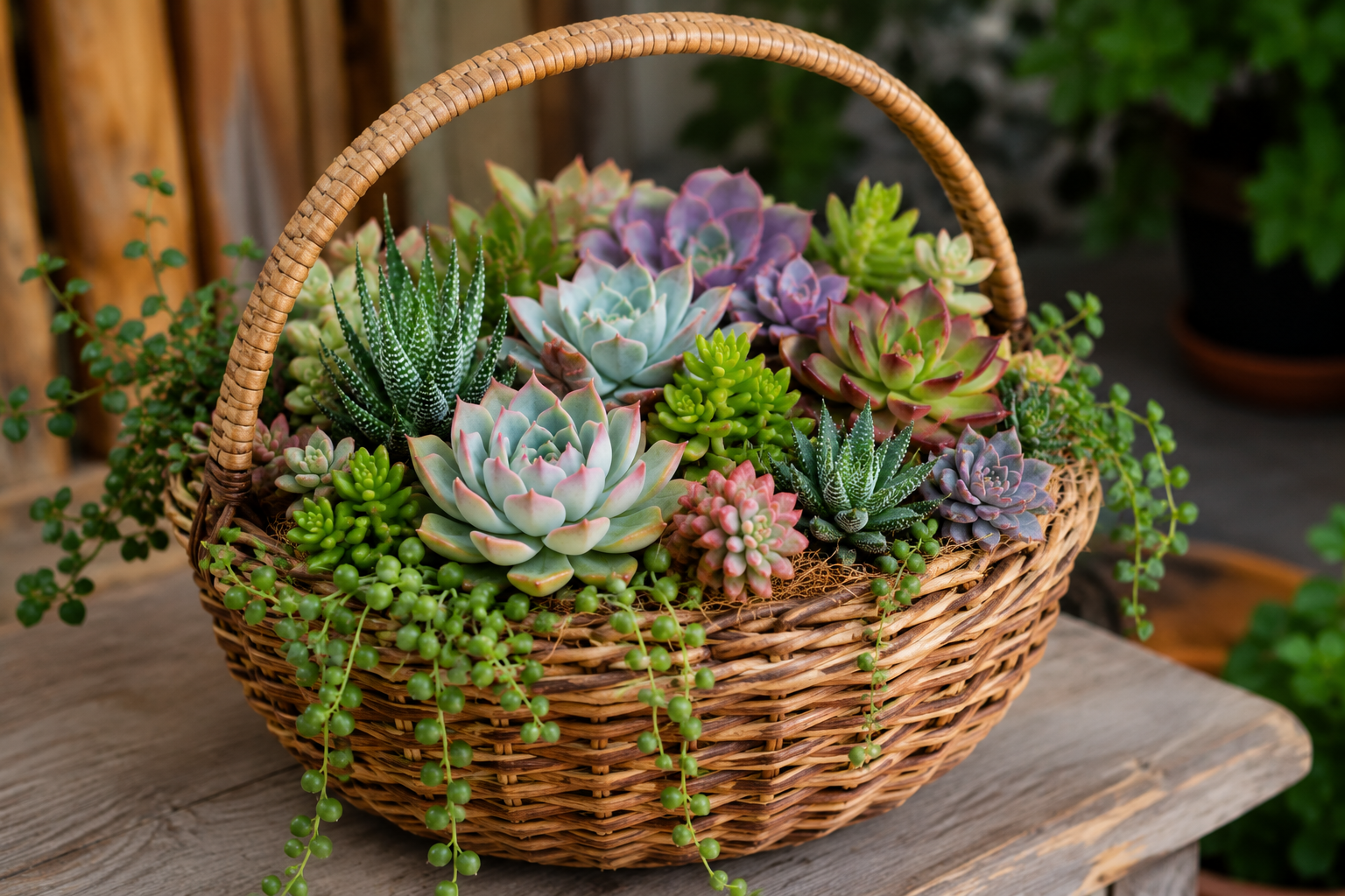 Suculentas plantadas em cestos para decorar sua casa suculentas plantadas em cestos para decorar sua casa 5