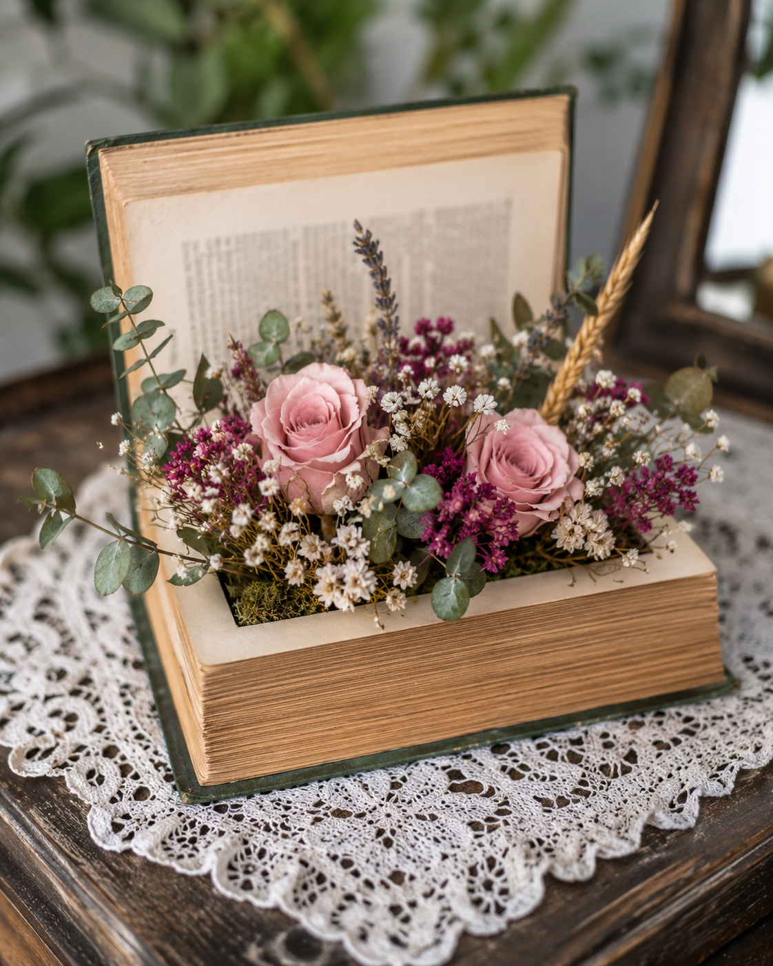 Transforme Livros em Arranjos Florais: Ideias Criativas para Decorar com Encanto transforme livros em arranjos florais 1