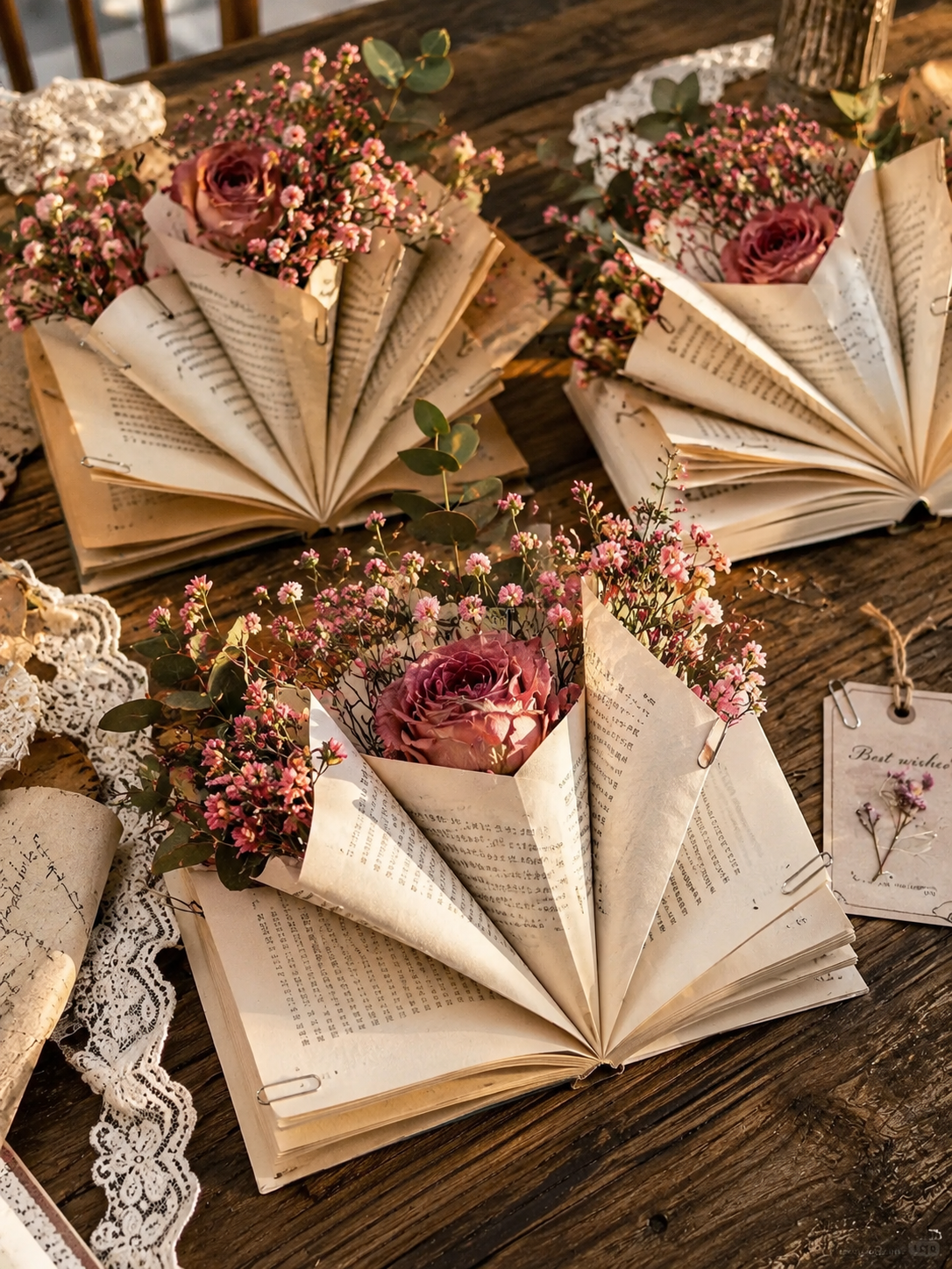 Transforme Livros em Arranjos Florais: Ideias Criativas para Decorar com Encanto transforme livros em arranjos florais 2