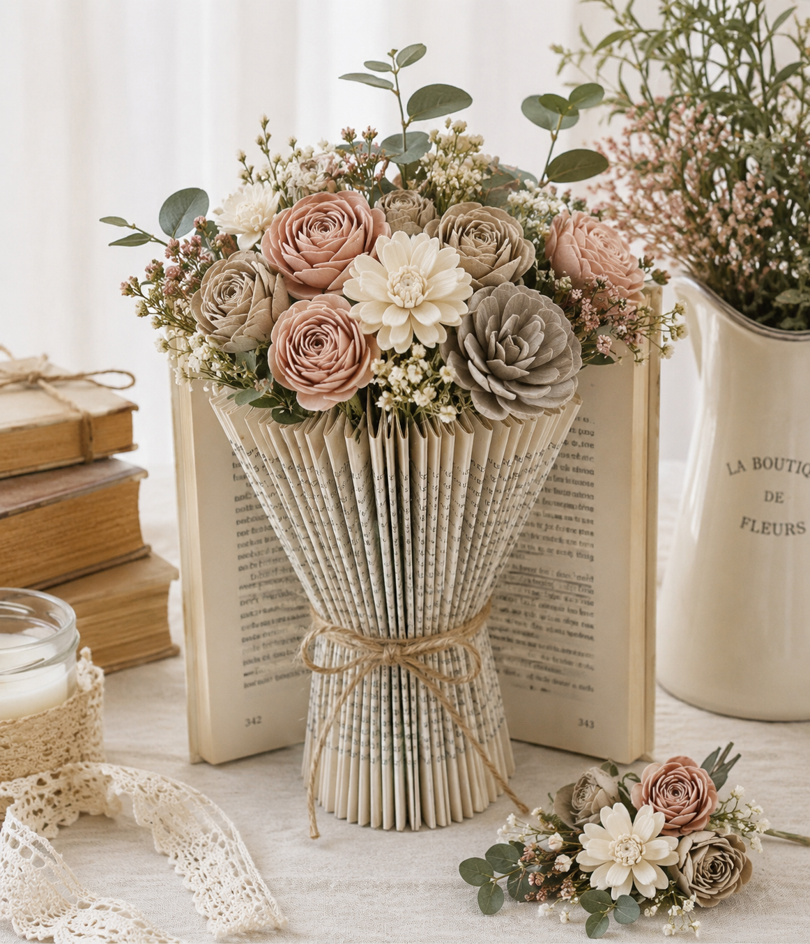 Transforme Livros em Arranjos Florais: Ideias Criativas para Decorar com Encanto transforme livros em arranjos florais 5